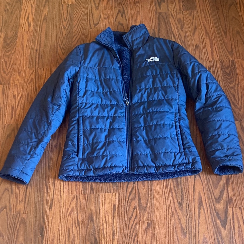 The North Face navy women’s winter jacket. Size M
